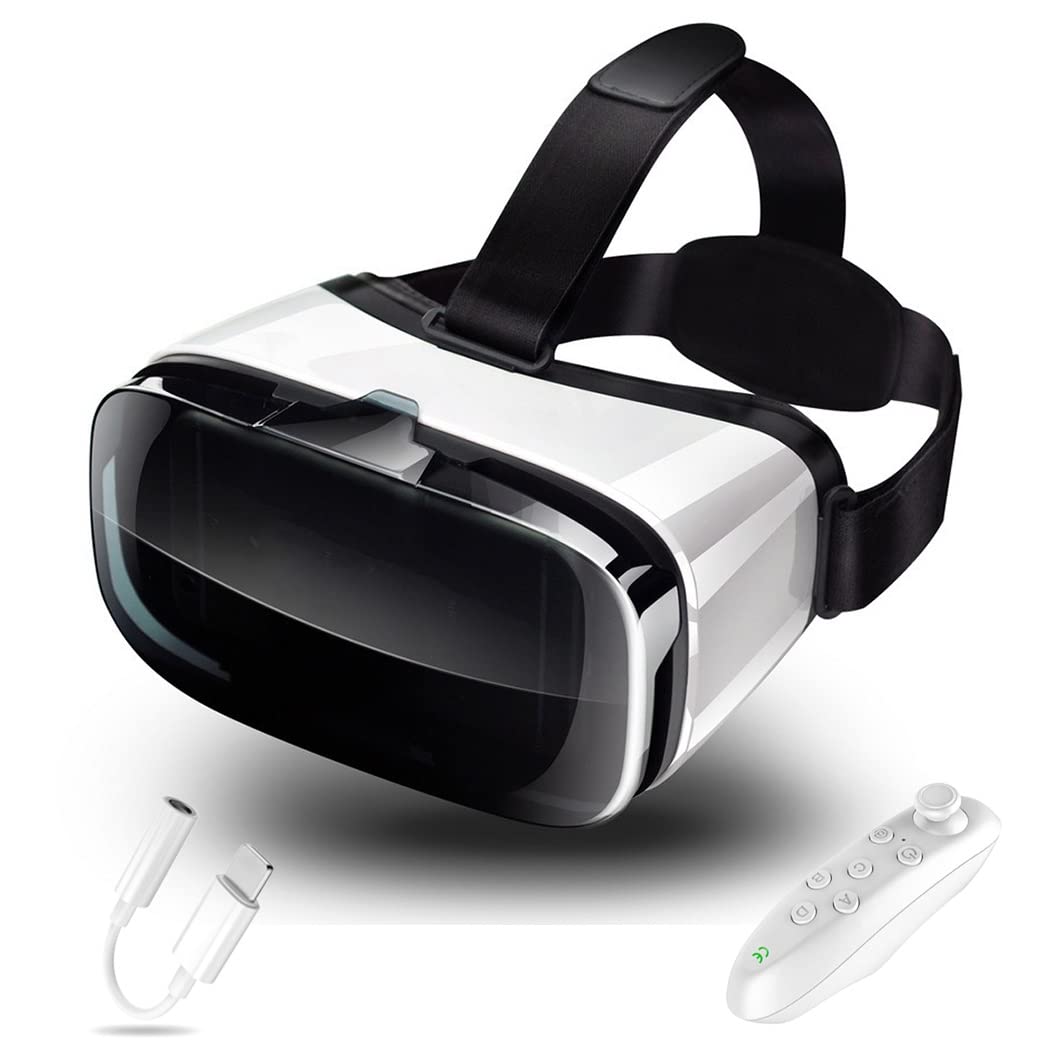 3D VR Headset with Bluetooth Controller - Compatible with iPhone 13 Pro Max/13 Pro/13/12/11, Samsung Galaxy S21, Huawei & Xiaomi Series - Immersive Virtual Reality Experience for Gaming, Movies & 360° Videos (Color: A, Size: iOS)