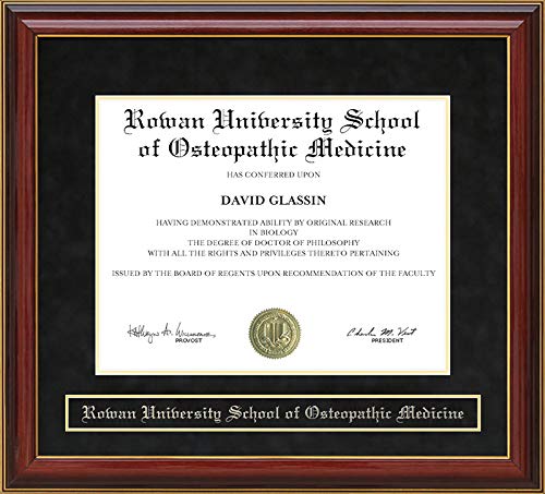 Premium Mahogany Wood Diploma Frame for Rowan University School of Osteopathic Medicine - Perfect for Graduation Gifts, Office Decor & Professional Display