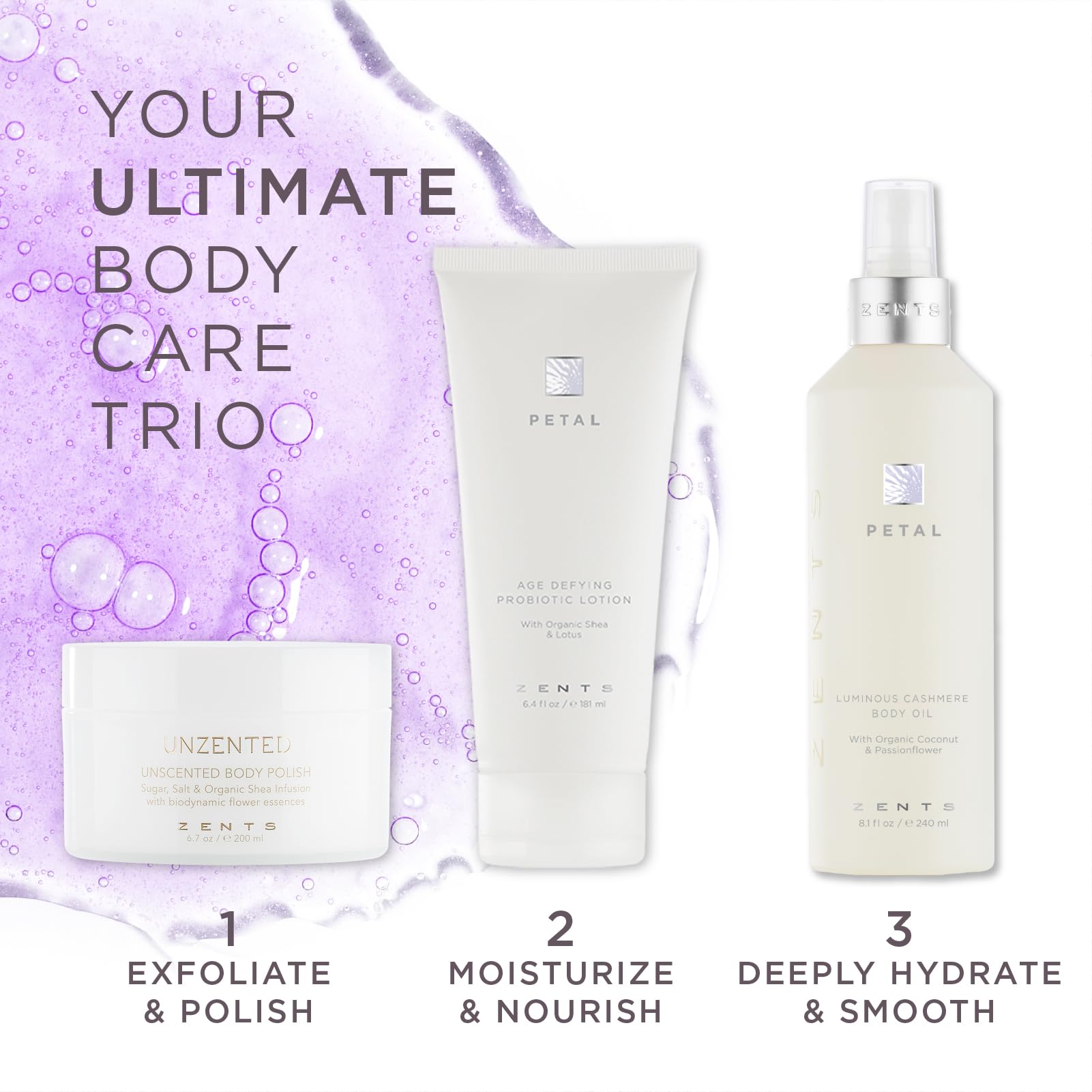 Luminous Cashmere Body Oil with Vitamin E & Organic Coconut Oil - Hydrating & Moisturizing for Soft, Smooth Skin - Petal Fragrance - 8 fl oz - Perfect for Daily Skincare, Spa Treatments & Gift Giving
