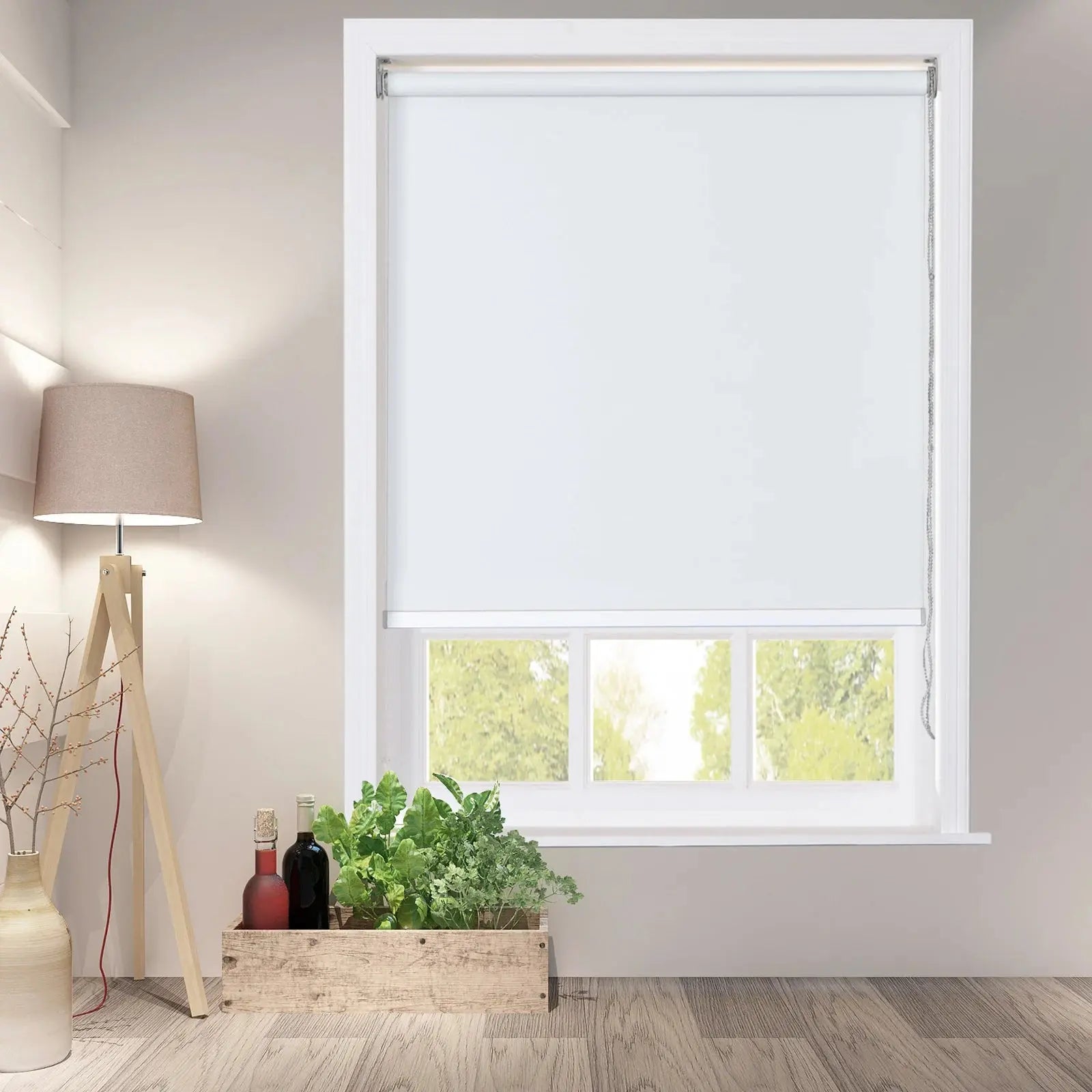 Owen Blackout Loop Control Fabric Roller Shade - Light Blocking Window Treatment for Bedroom & Home Office (36
