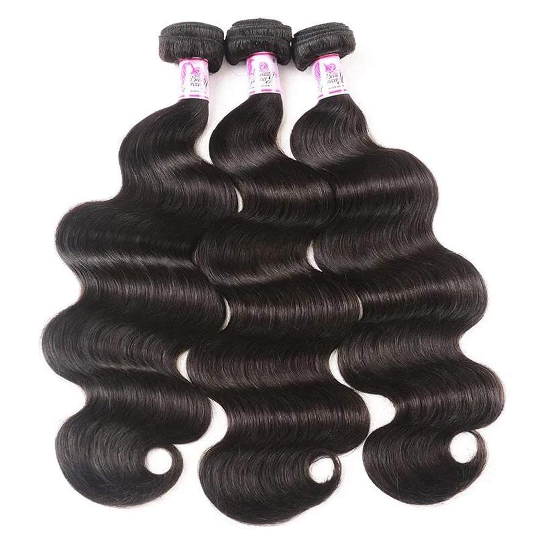 Beauty Forever Indian Body Wave Hair Extensions - 3 Bundles 100% Unprocessed Virgin Human Hair Weaves, Natural Color (20 22 24 Inch) 95-100g per Bundle | Perfect for Weddings, Parties & Daily Styling