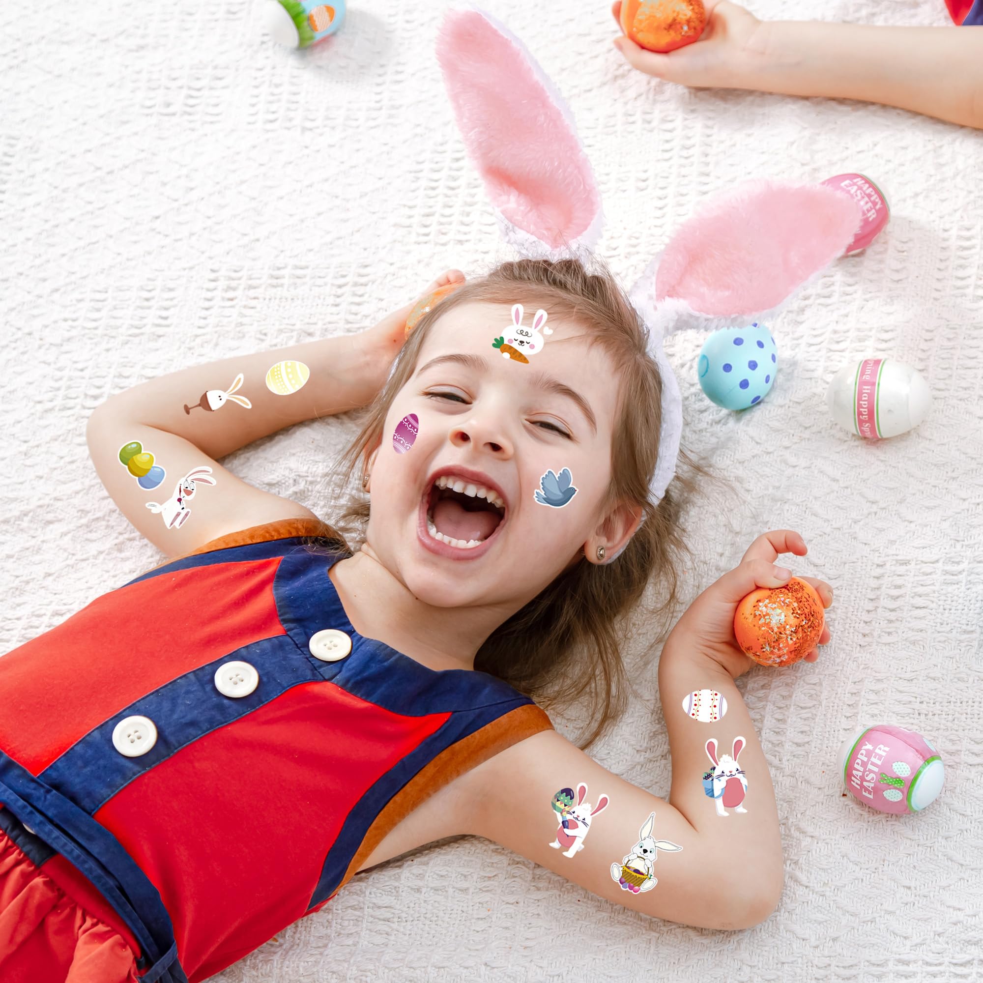 Glow in The Dark Easter Basket Stuffer Temporary Tattoos for Kids & Adults - Fun Easter Party Favors, Egg Hunt Decorations & Holiday Celebration Supplies - Perfect for Easter Events, Birthday Parties & Family Gatherings