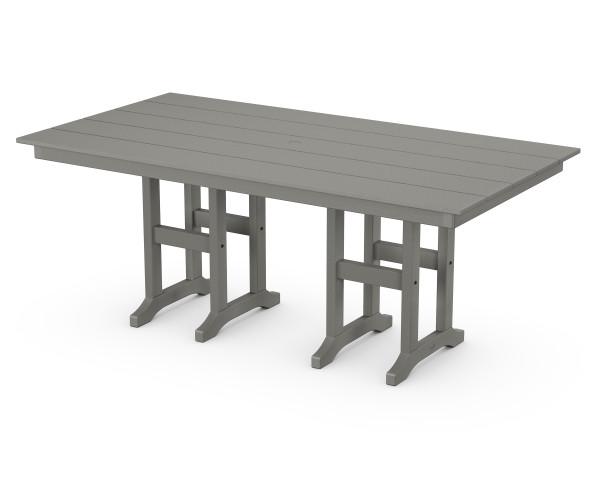 Polywood Farmhouse 37 x 72 Inch Outdoor Dining Table - Weather-Resistant & Durable for Patio, Garden, and Backyard Entertaining