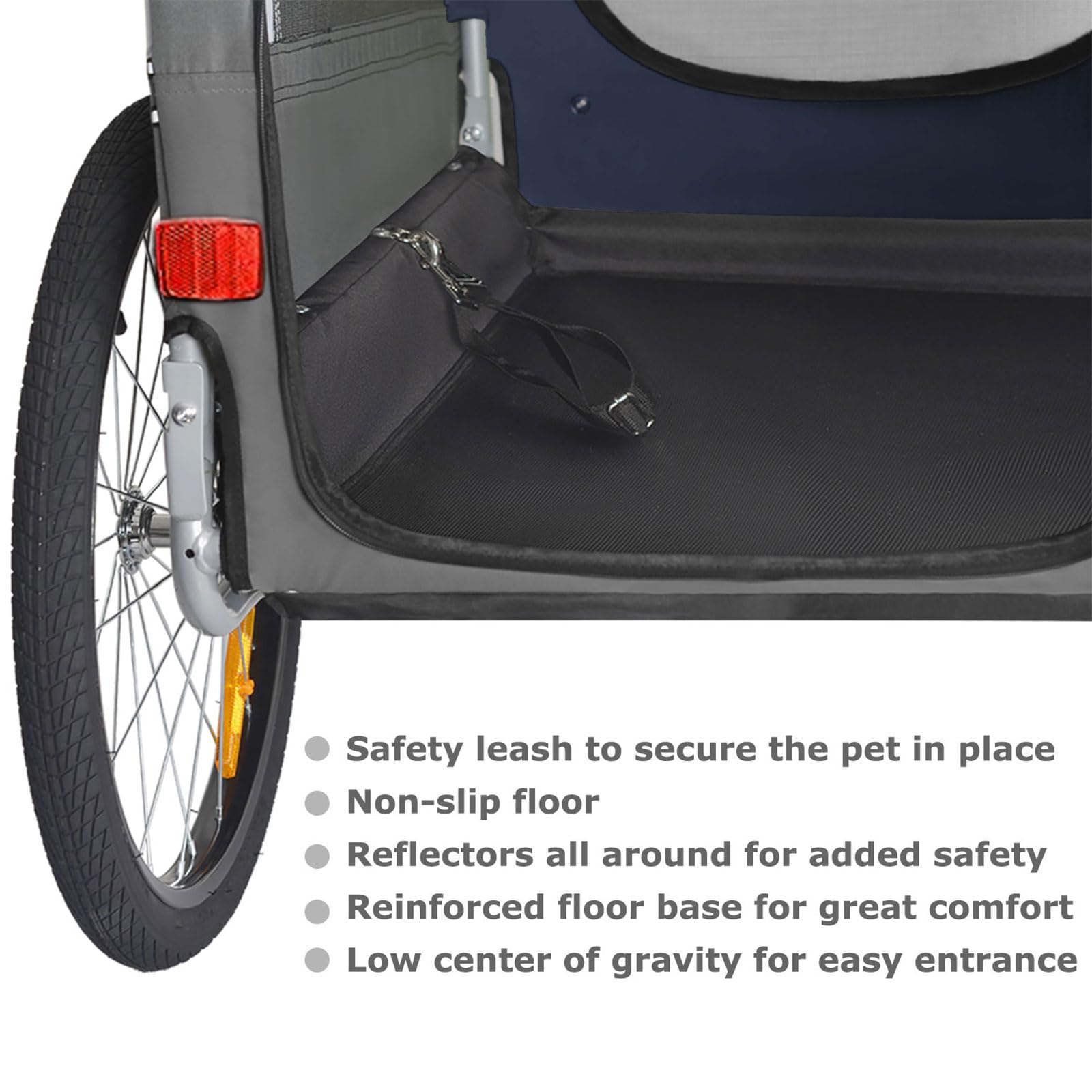 DOGGYHUT® Premium Large/XL Pet Bike Trailer & Stroller for Big Dogs or Multiple Small Dogs - Low Center Gravity, Parking Brakes, Easy Fold Frame - Perfect for Cycling, Jogging & Outdoor Adventures
