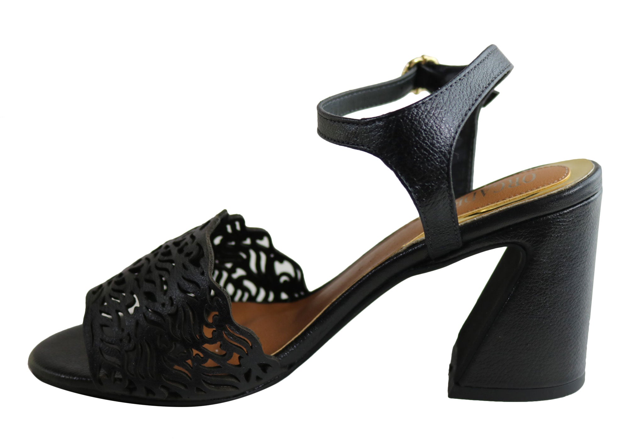 Orcade Mena Women's Fashion Leather High Heel Sandals - Made in Brazil - Perfect for Parties, Weddings & Evening Events