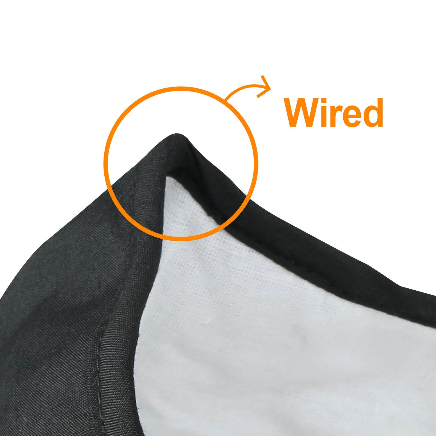 ililily Black Cotton Washable Nose Wire Face Mask with Filter Pocket - Reusable Wide Coverage Protection (10-Pack) for Daily Use, Travel & Public Safety