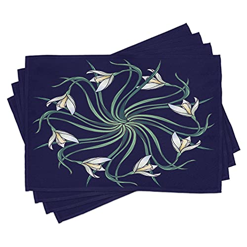 Indigo Pale Green and Cream