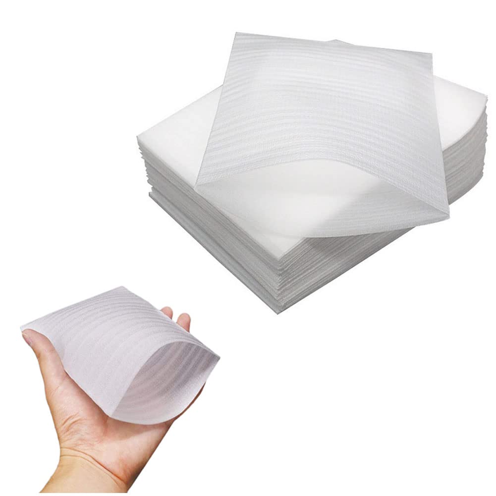 100pcs White Cushioning Foam Packaging Bags - Protective Foam Wrap Sheets for Packing Dishes, Glasses, Furniture - Ideal for Moving, Shipping & Storage