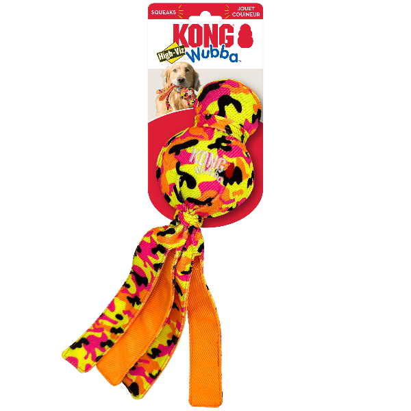KONG Wubba Ballistic High Visibility Dog Toy - Durable Chew Toy for Large & Small Dogs - Perfect for Fetch, Training & Outdoor Play