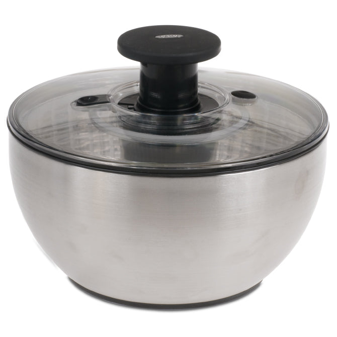 OXO Salad Spinner - Large 5.5 Quart Capacity, Easy One-Hand Operation, BPA-Free for Healthy Eating - Perfect for Washing and Drying Lettuce, Greens, and Fresh Vegetables in the Kitchen