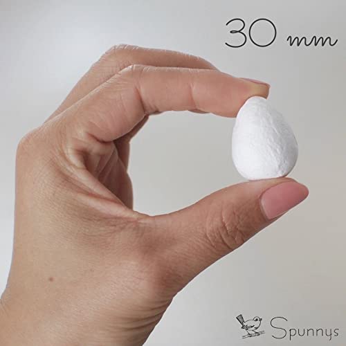 30mm Spun Cotton Easter Eggs - 22-Piece Bulk Pack for DIY Crafts, Party Decorations & Easter Basket Fillers - SPUNNYS