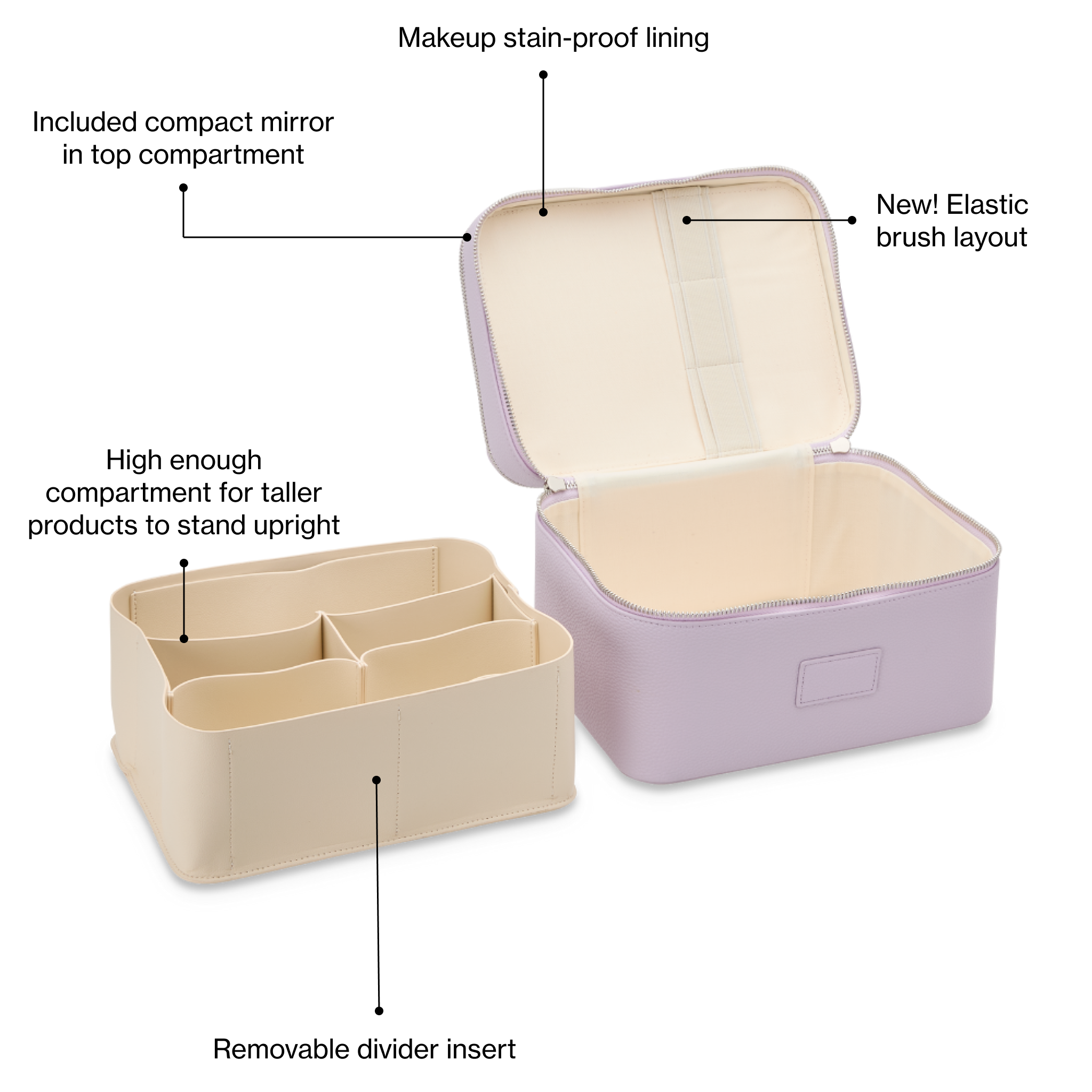 Duo Vanity Case - Travel Makeup Organizer with Mirror, Perfect for Women's Cosmetic Storage & On-the-Go Beauty Essentials | Ideal for Home, Office & Vacation Use