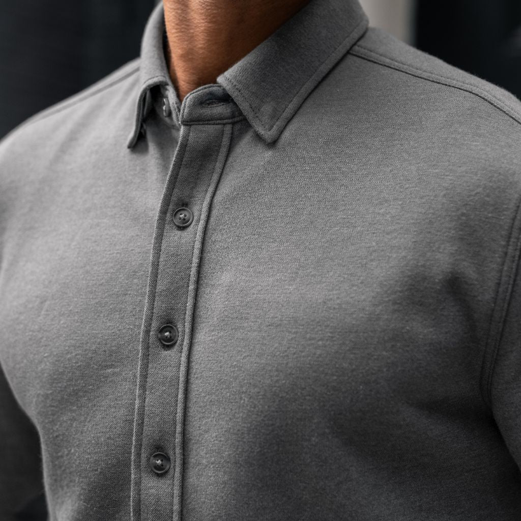 Premium Everyday Button Down Shirt for Men - Classic Grey Office & Casual Wear | Comfortable Business & Weekend Outfit