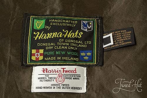 Authentic Irish Wool Walking Hat - Hanna Hats 100% Donegal Tweed Made in Ireland for Hiking, Outdoor Adventures & Fashion Styling