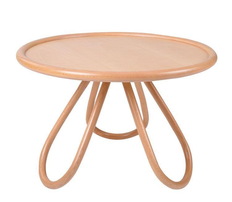 GTV Arch Bentwood Coffee Table with Wood Top - Mid-Century Modern Living Room Furniture for Small Spaces & Apartments
