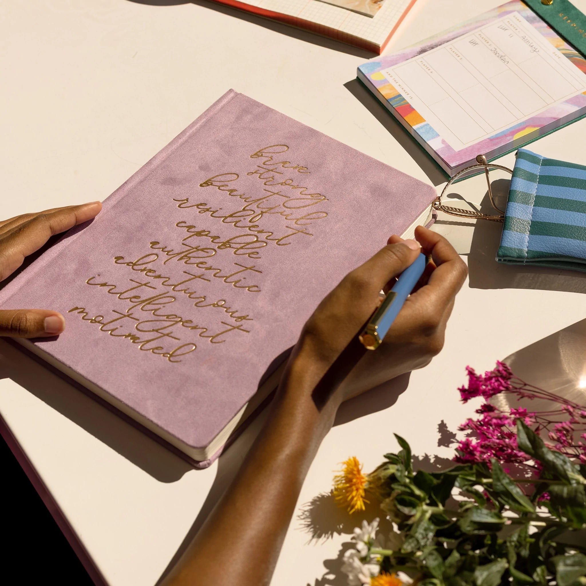 Affirmations Jumbo Bookcloth Journal - Inspirational Writing Notebook for Daily Gratitude & Self-Care | Perfect for Meditation, Goal Setting & Personal Growth