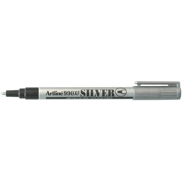 Artline 990XF Silver Fine Point Permanent Marker - 0.7mm Ultra Fine Tip for Precision Writing, Labeling & Crafts - Ideal for Office, School & DIY Projects