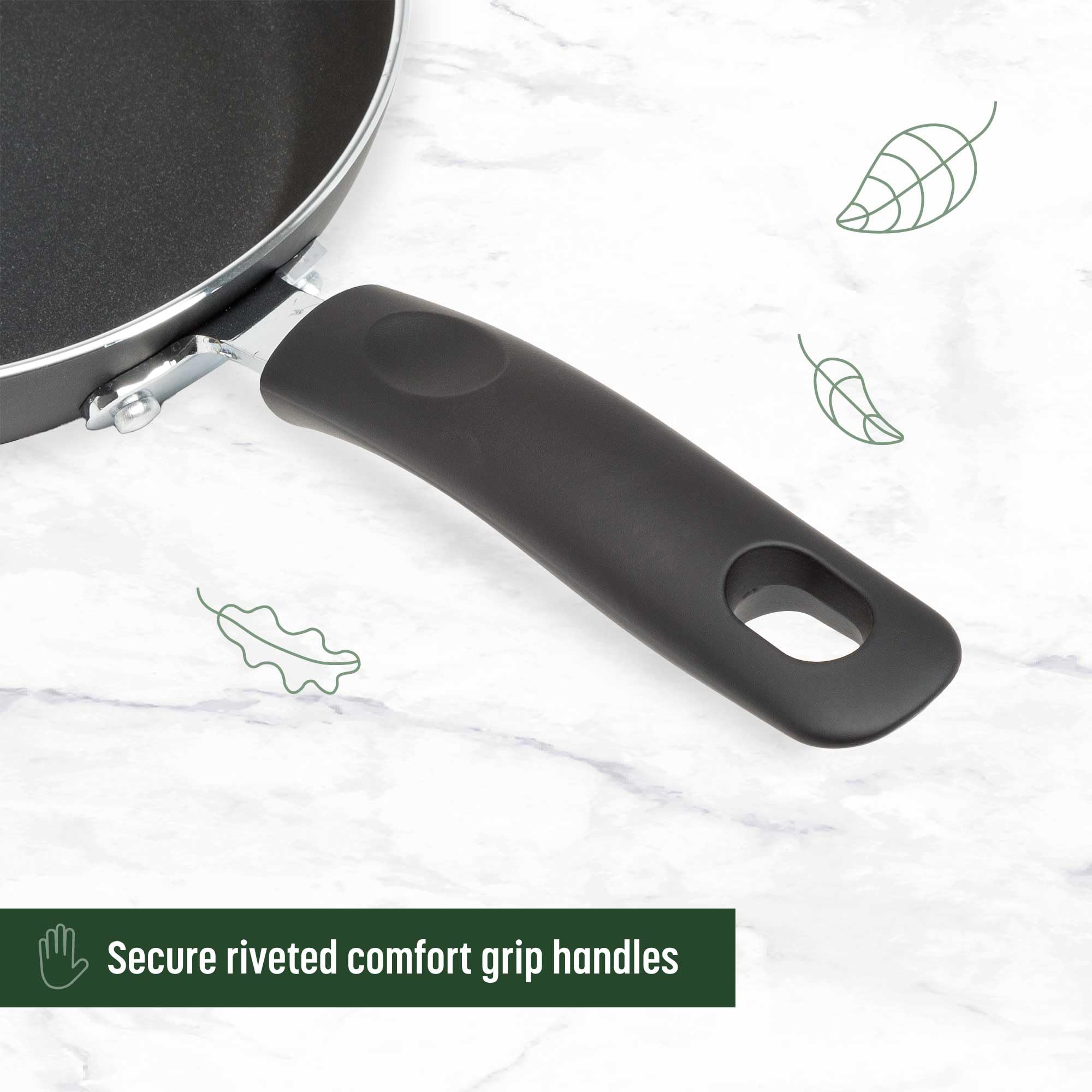 Premium Goodful Ceramic Nonstick Cookware Set - 12-Piece PFOA-Free Pots & Pans with Eco-Friendly Coating | Dishwasher Safe, Charcoal Gray | Perfect for Home Cooking, Professional Kitchens & Healthy Meal Prep