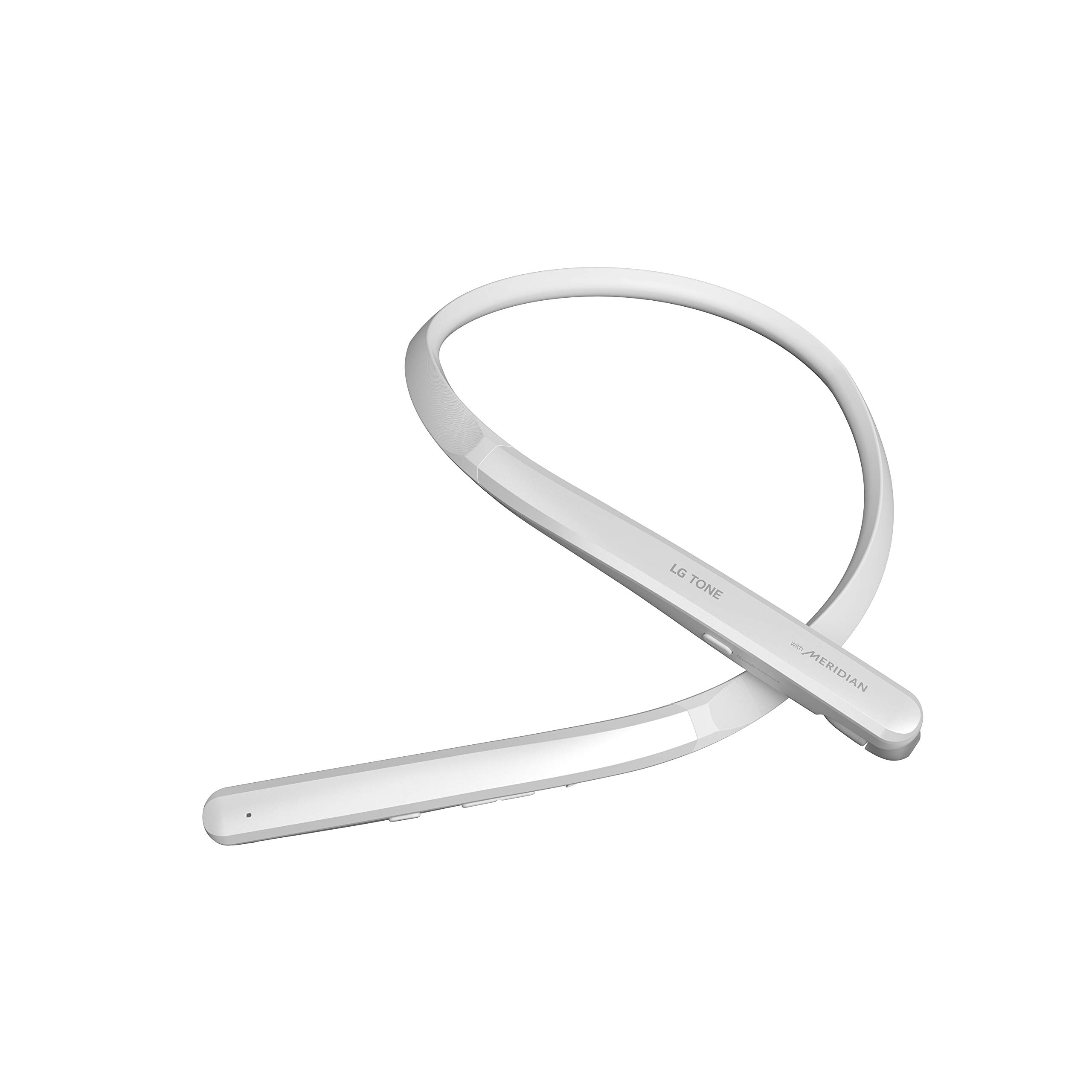 LG Tone Flex Wireless Bluetooth Stereo Neckband Earbuds - Hi-Fi DAC, Meridian Audio, 32-Bit Sound - White | Perfect for Workouts, Commuting & Hands-Free Calls