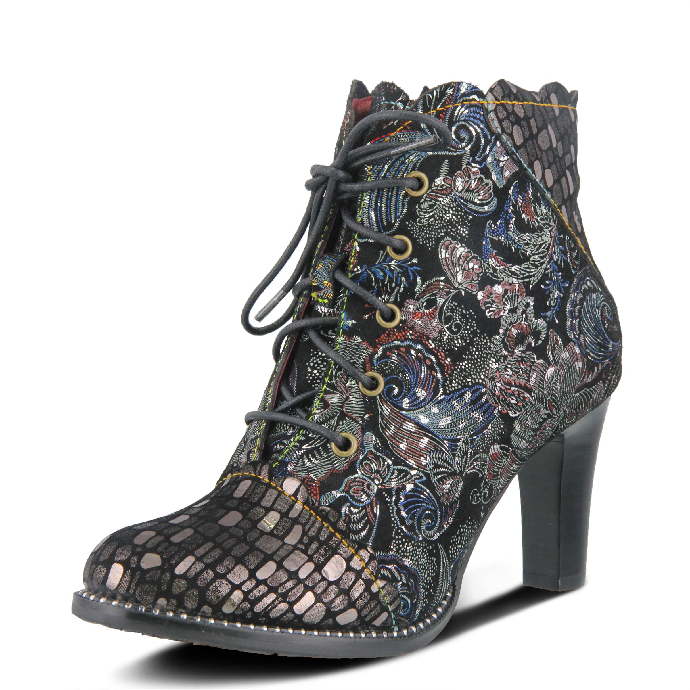 L'Artiste Spring Step Women's Glitterail Bootie - Stylish Ankle Boots with Glitter Detail for Women | Perfect for Parties, Weddings & Night Out