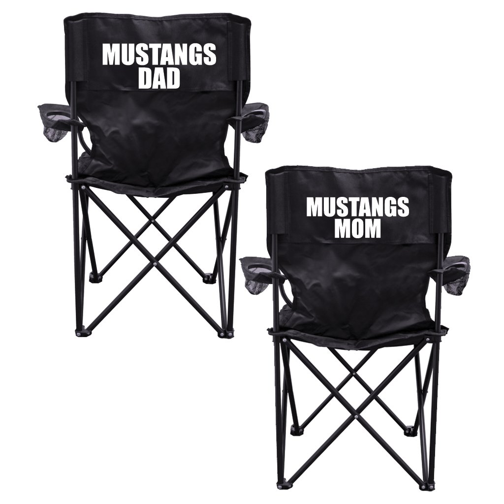 VictoryStore 2-Pack Heavy Duty Folding Camping Chairs with Carry Bags - Portable Outdoor Chairs for Camping, Beach, Picnics, Backyard & Sporting Events - Durable Mustang Design for Adults (Black)