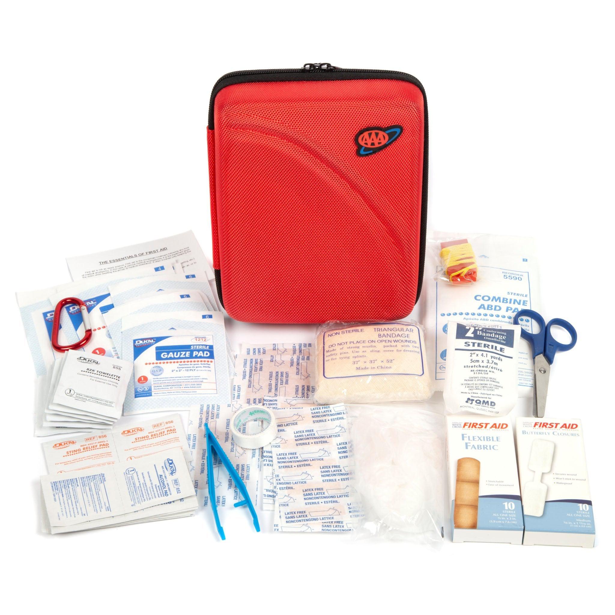 AAA Commuter First Aid Kit - 85 Piece Compact Emergency Medical Supplies for Car, Office, Travel & Outdoor Adventures | OSHA Compliant