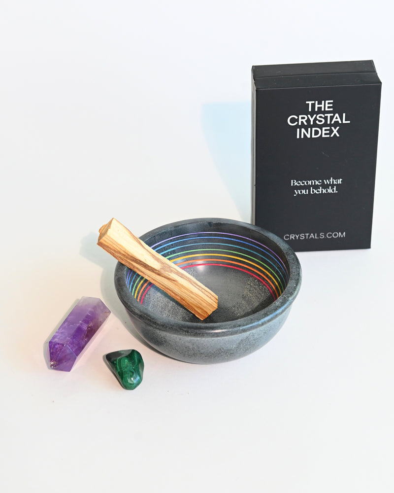 7 Chakra Smudge Bowl Set - Handmade Ceramic Incense Burner for Meditation, Yoga & Spiritual Cleansing | Perfect for Home, Office & Healing Spaces