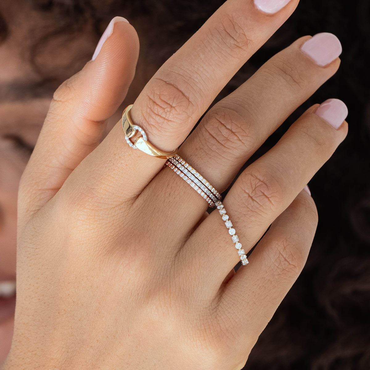 Diamond Stackable Eternity Bands for Women - 14K Gold Wedding Rings Set - Perfect for Anniversary, Engagement & Everyday Elegance