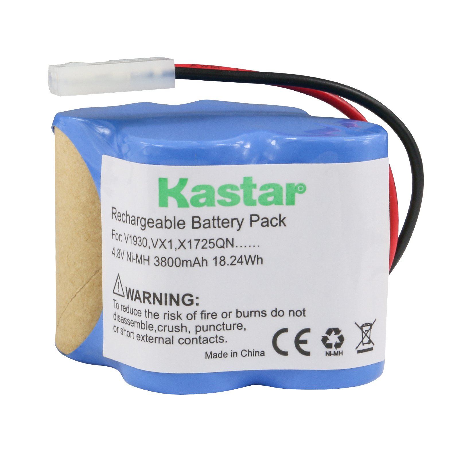 Kastar V1930 Replacement Battery - Ni-MH 4.8V 3800mAh (1 Pack) Compatible with Euro Pro Shark X1725QN, V1700Z, VX1, VAC-V1930, V1930, X8905 Cordless Vacuum Cleaners - Perfect for Home Cleaning & Maintenance