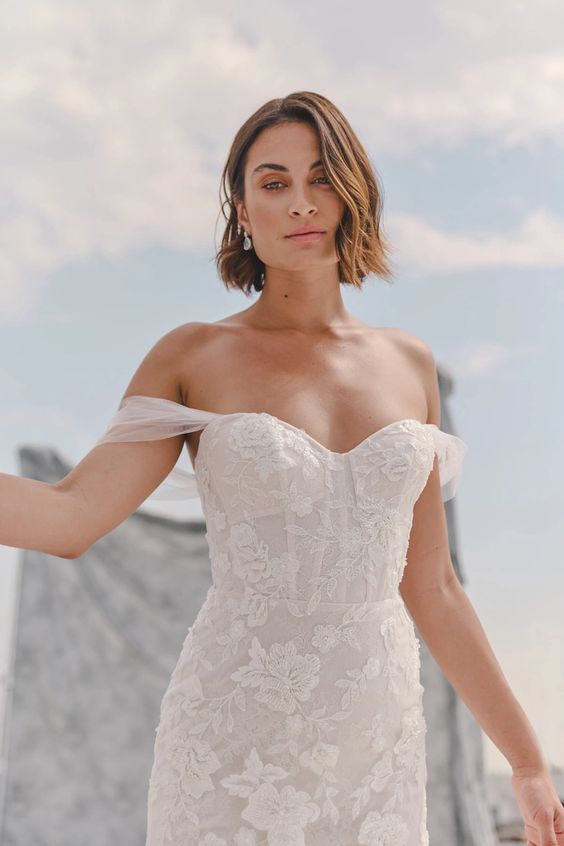 Jenny Yoo Adrienne Wedding Gown - Elegant Lace Bridal Dress for Bride, Perfect for Church Ceremony & Formal Reception