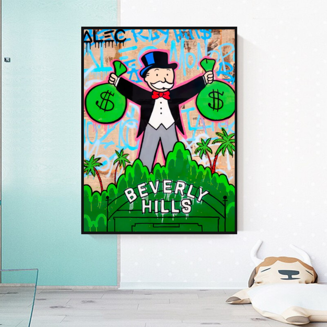 Alec Monopoly Man Holding Bag - Limited Edition Street Art Prints for Home & Office Decor | Exclusive Urban Art Collection
