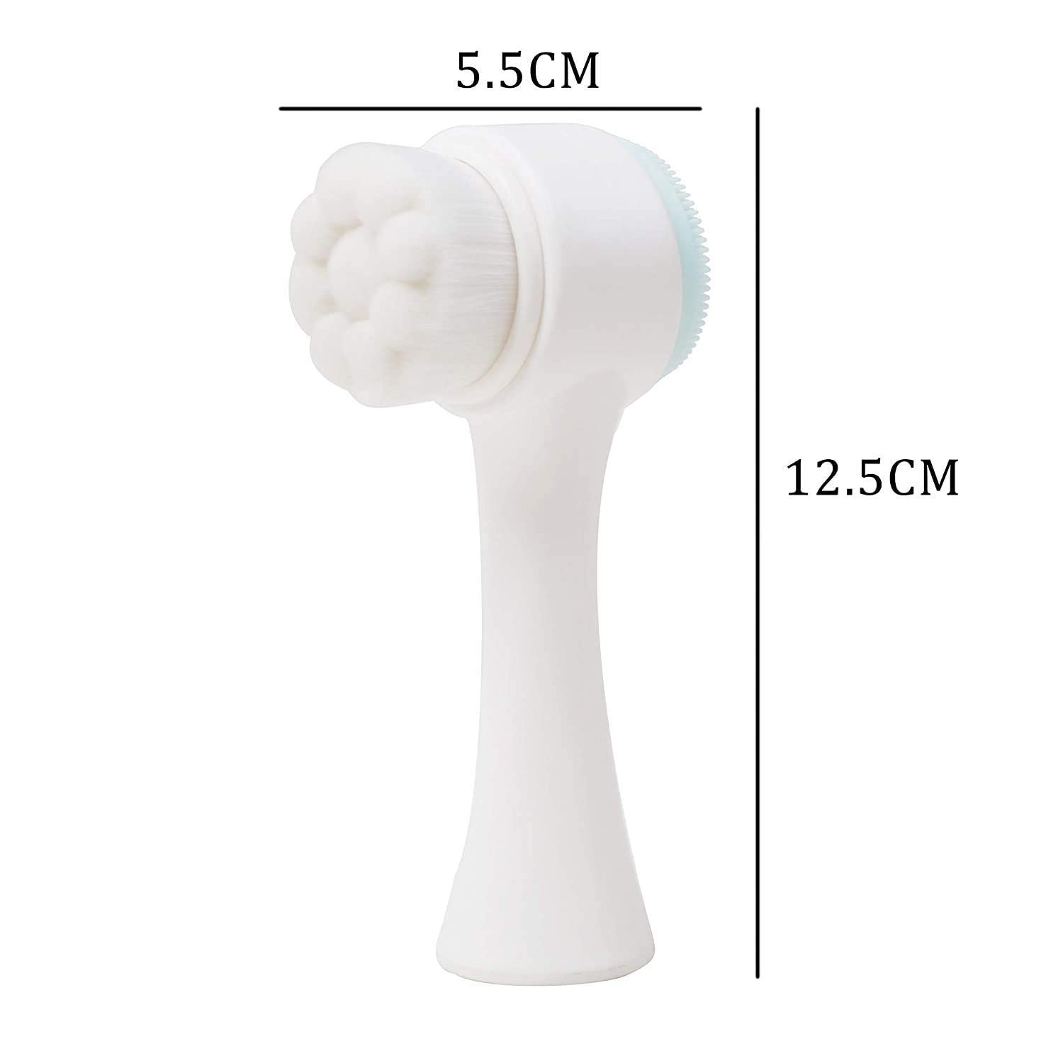 Deep Pore Cleansing Brush - Exfoliating Facial Scrubber with Bamboo Fiber for Blackhead Removal & Skin Massage | Double-Sided Soft Brush for Daily Face Wash & Spa Skincare Routine