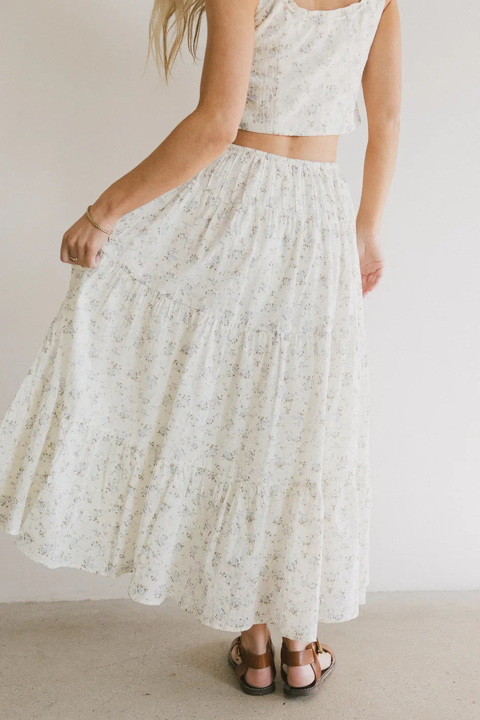 Jenna Floral Print Midi Skirt for Women - A-Line Summer Skirt with Pockets, Boho Style, Comfortable & Stylish - Perfect for Beach, Vacation, and Casual Outings