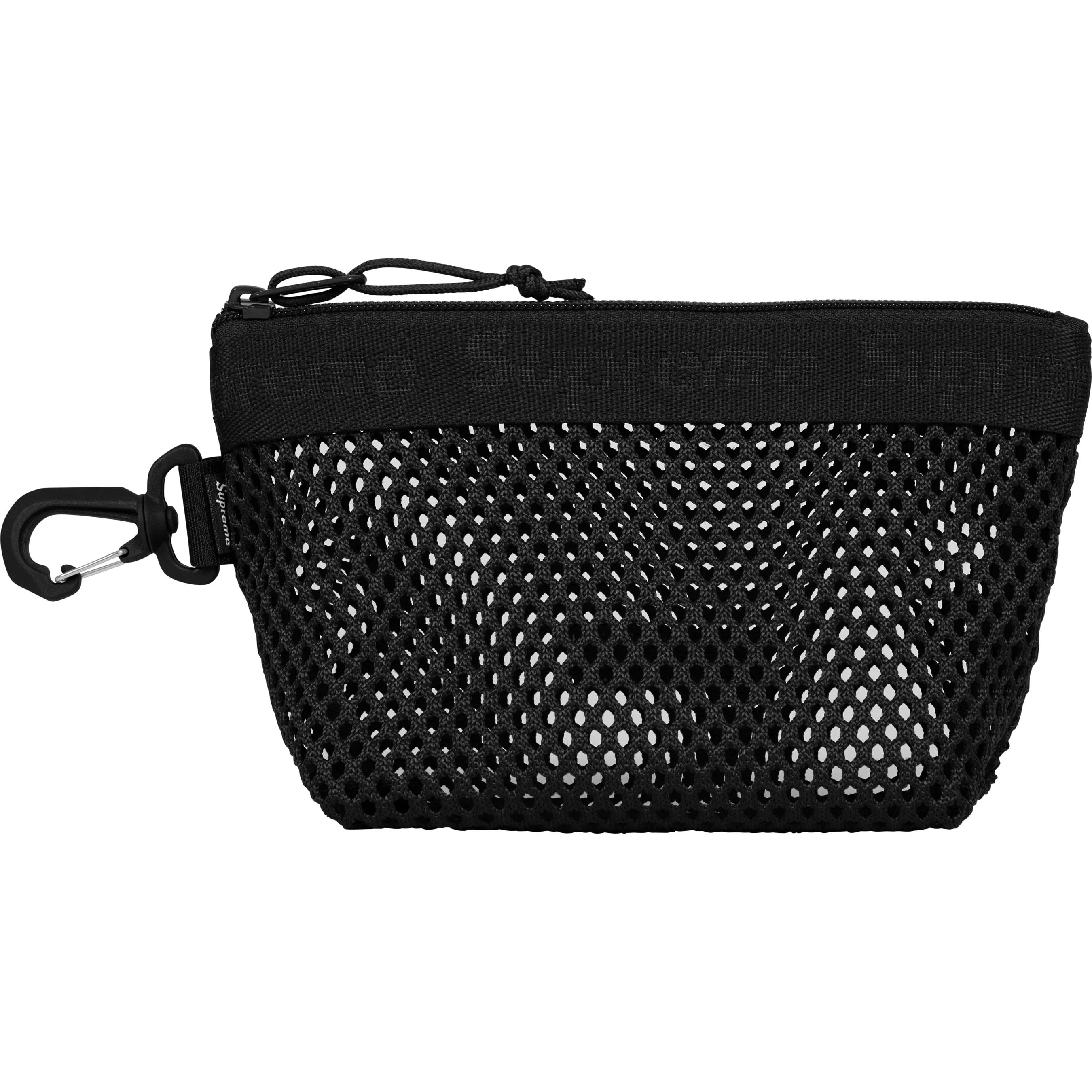 Supreme SS25 Mesh Mini Pouch Black - Compact Crossbody Bag for Travel, Gym & Everyday Essentials | Water-Resistant & Lightweight Design