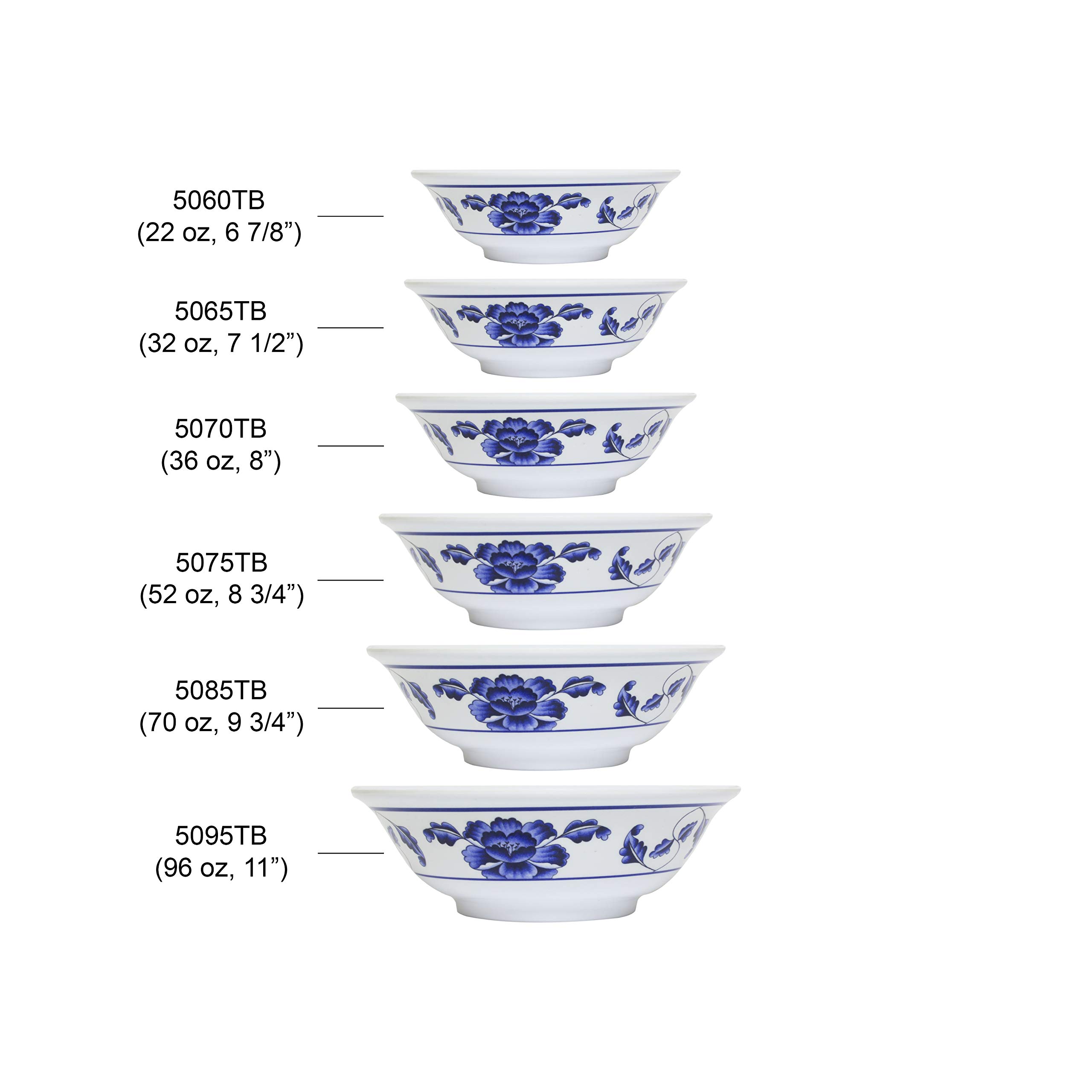 Thunder Group Lotus Melamine Dinnerware Set - 96 oz Rimless Bowl (11 Inch) - Durable & Lightweight - Pack of 12 - Perfect for Restaurants, Catering & Outdoor Dining