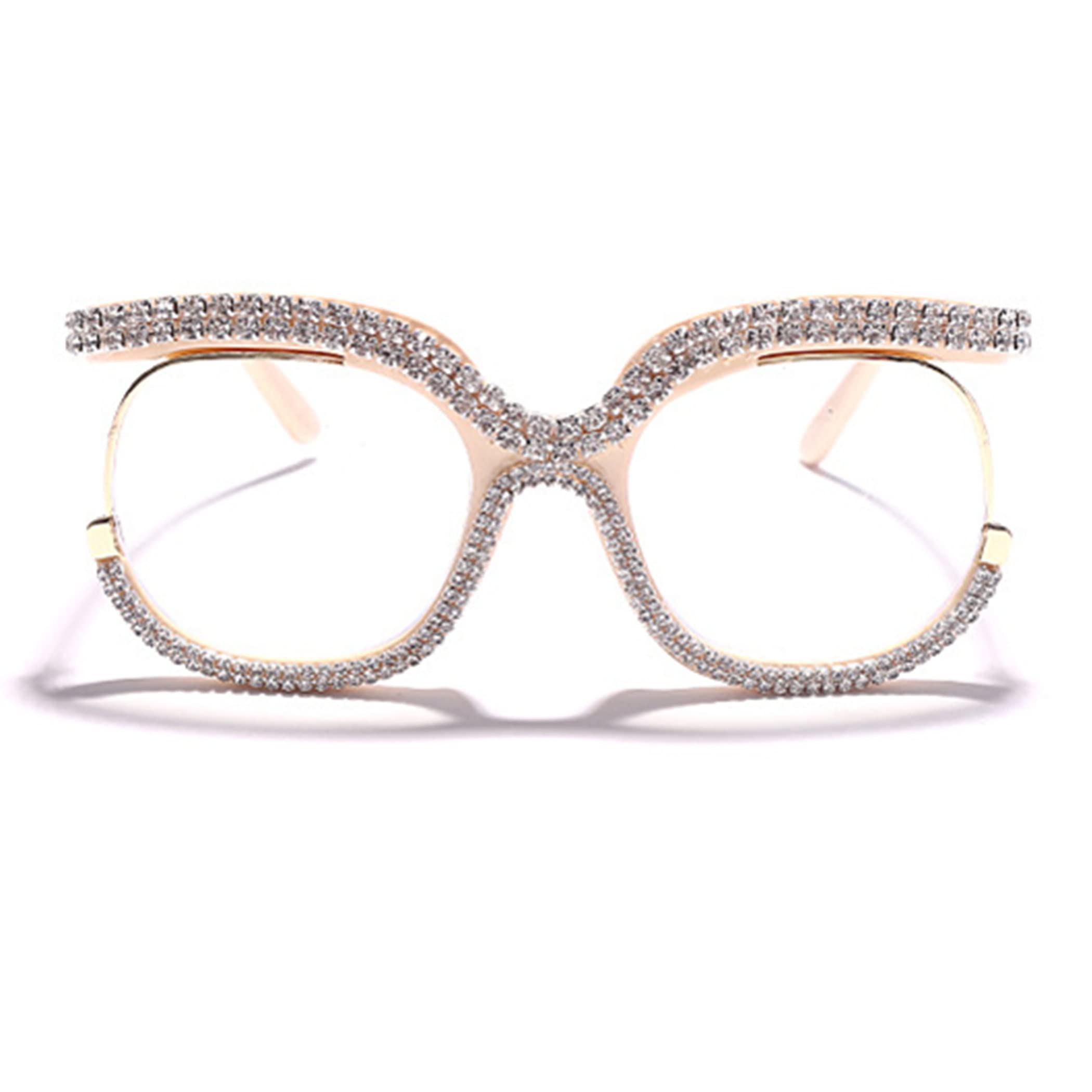Stylish Cat Eye Blue Light Glasses for Women - Rhinestone Readers for Work & Screen Time