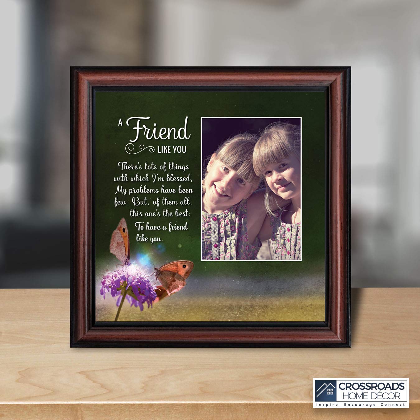 Crossroads Home Décor Best Friend Picture Frame - Perfect for Best Friend Birthday Gifts, Anniversaries, and Home Decor, 6315CH