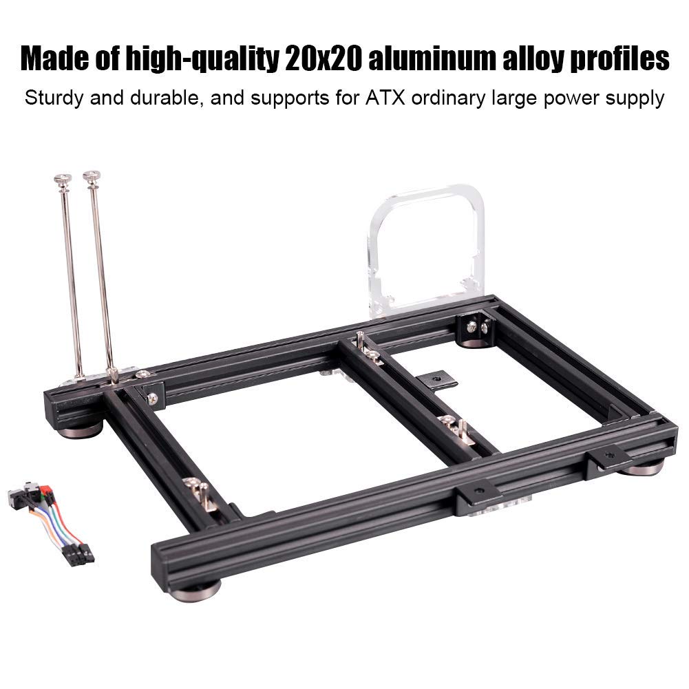 Mini ITX Open Air Frame PC Case - Aluminum ATX Power Support Motherboard Test Bench for Overclocking & PC Building | Ideal for Gaming Rigs, Workstations & DIY Computer Mods