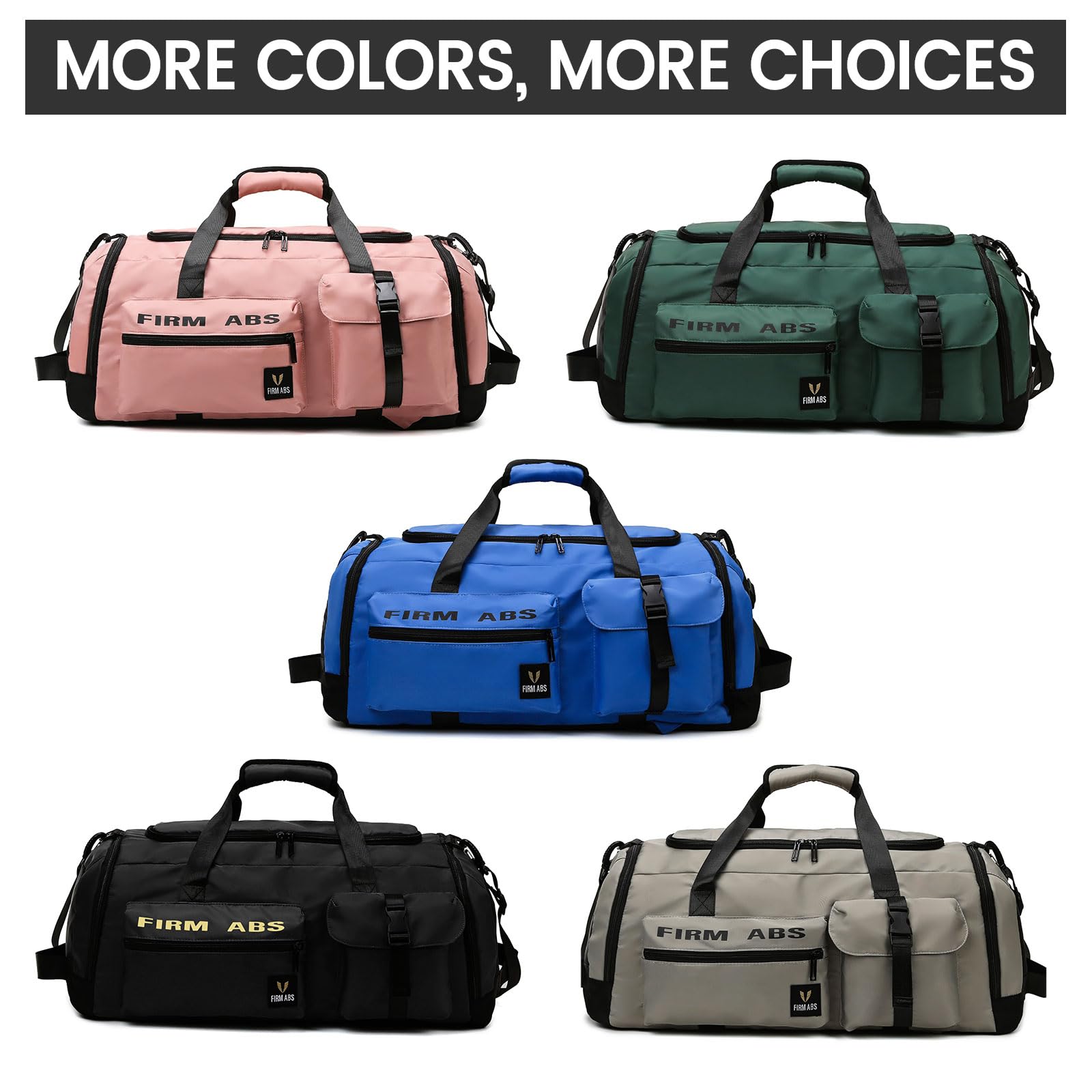 Water-Resistant Gym Duffle Bag for Men & Women - Large Sports Travel Duffel with Wet Pocket & Shoe Compartment - Perfect for Gym, Workout, Travel & Overnight Trips (Black)