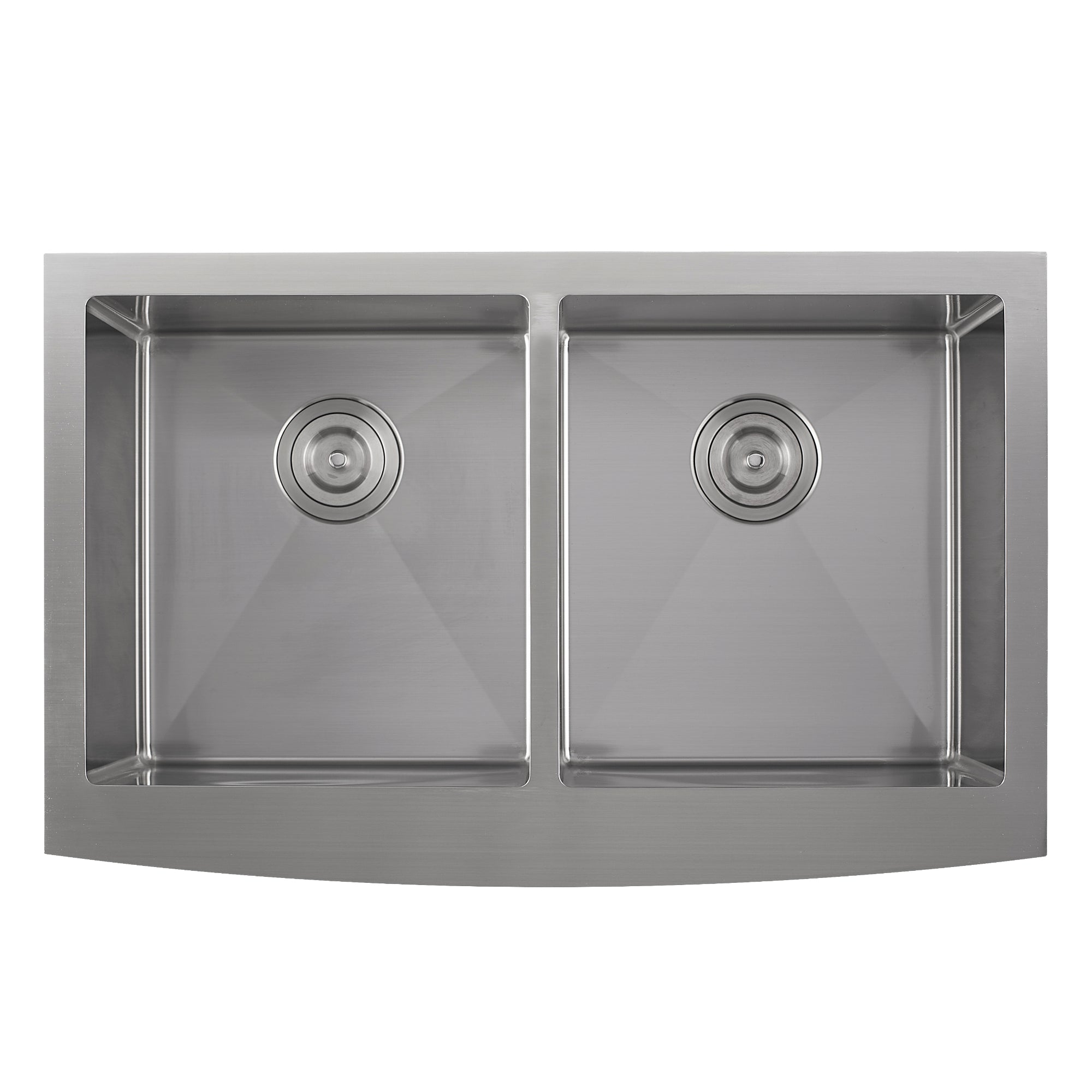 Prestige Series Farmhouse Apron Undermount Stainless Steel 33-Inch 50/50 Double Bowl Kitchen Sink with Grid & Strainer - Perfect for Rustic Kitchens, Food Prep, and Dishwashing