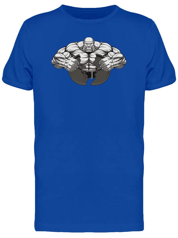 Bodybuilder Breaks Iron Disk T-Shirt for Men - Gym Workout & Bodybuilding Apparel - Perfect for Weightlifting, Powerlifting & Fitness Training