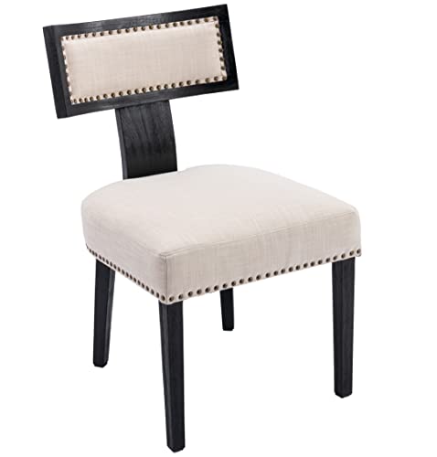 Black Frames; Beige Linen With Nailhead