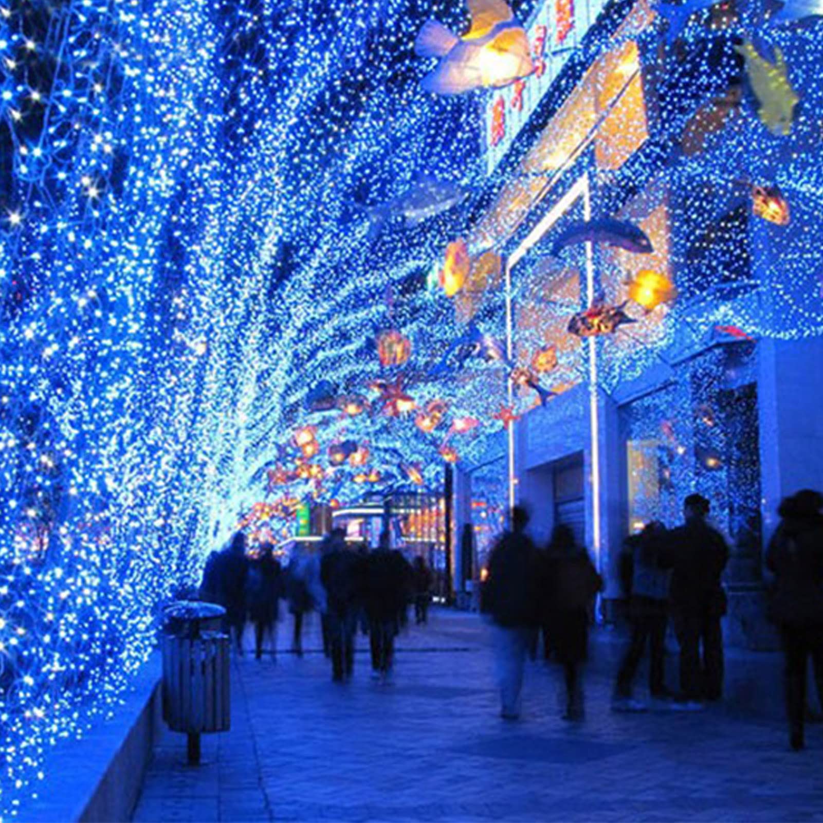 Waterproof Christmas Net Lights Outdoor - 8 Lighting Modes Hanging Mesh String Lights for Christmas Trees, Wedding Decorations, Garden & Party (US Plug) | Perfect for Holiday Decor, Backyard Lighting & Festive Events