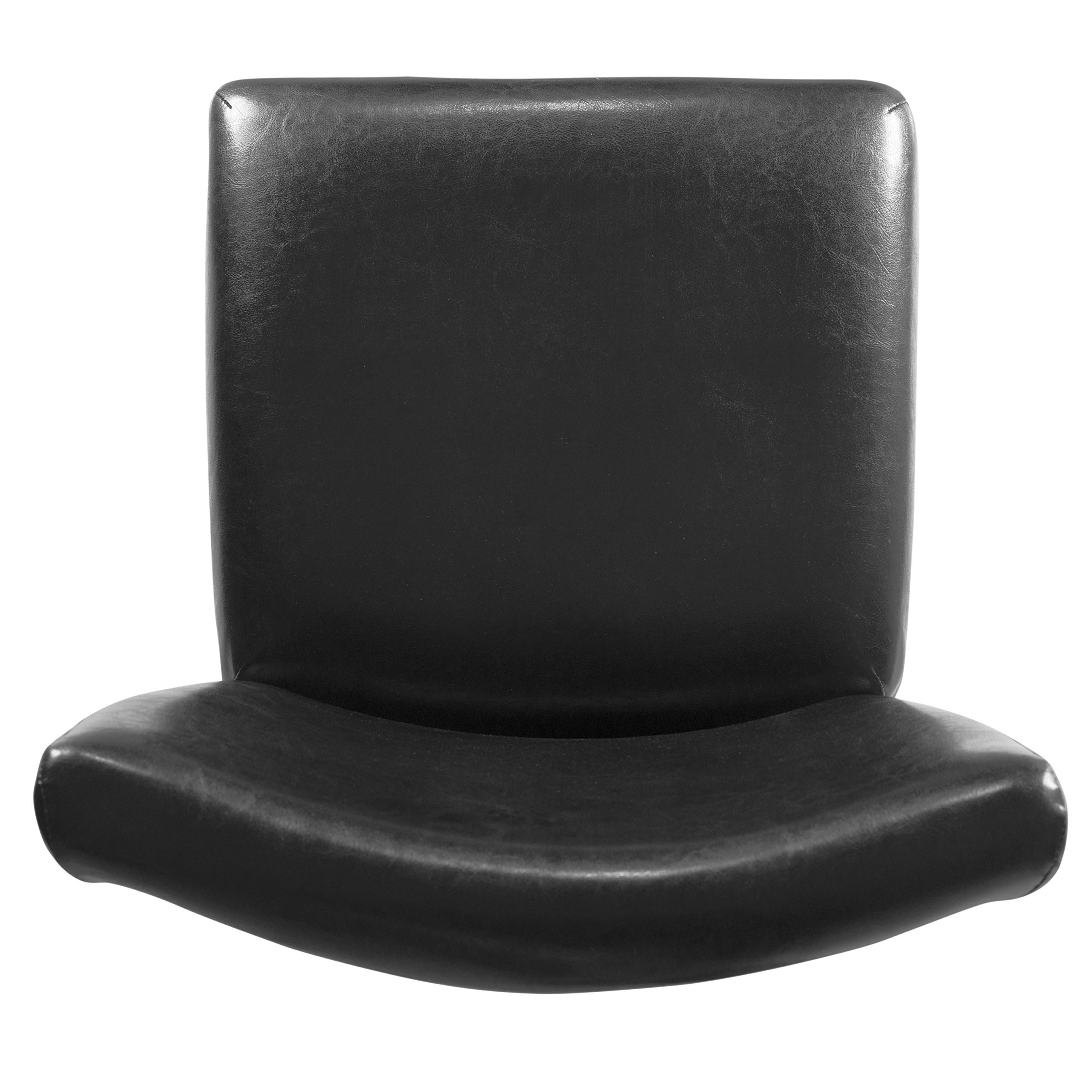 Homepop Classic Counter Height Bar Stools 24 Inch - Faux Leather Upholstered Bar Stools for Kitchen Island, Breakfast Nook & Home Decor - Single Pack (Black)