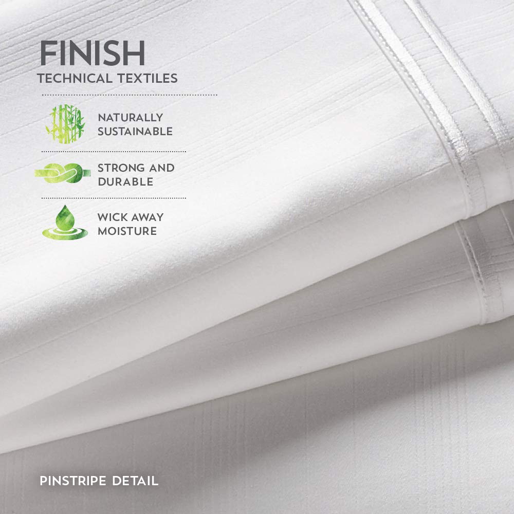 PureCare Elements Rayon from Bamboo Sheet Set - Full Size, White - Breathable & Hypoallergenic Bedding with Deep Pocket Fitting & Enveloping Pillowcases | Perfect for Hot Sleepers & Allergy Sufferers