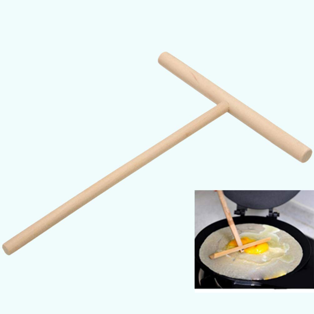 DOITOOL Wooden Pancake Spreader - Dough Distributor for Crepes & Baking