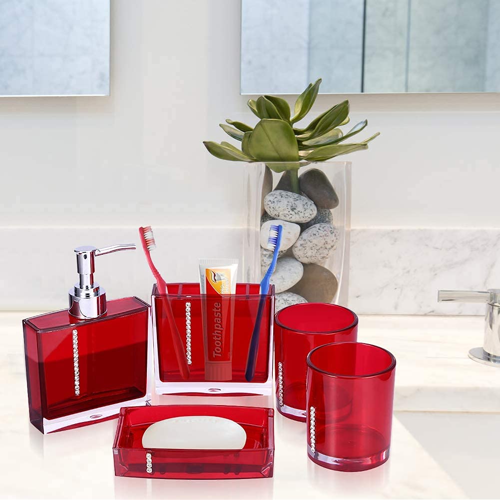 Luxury Acrylic Bathroom Set - 5pcs Vanity Organizer for Home Decor