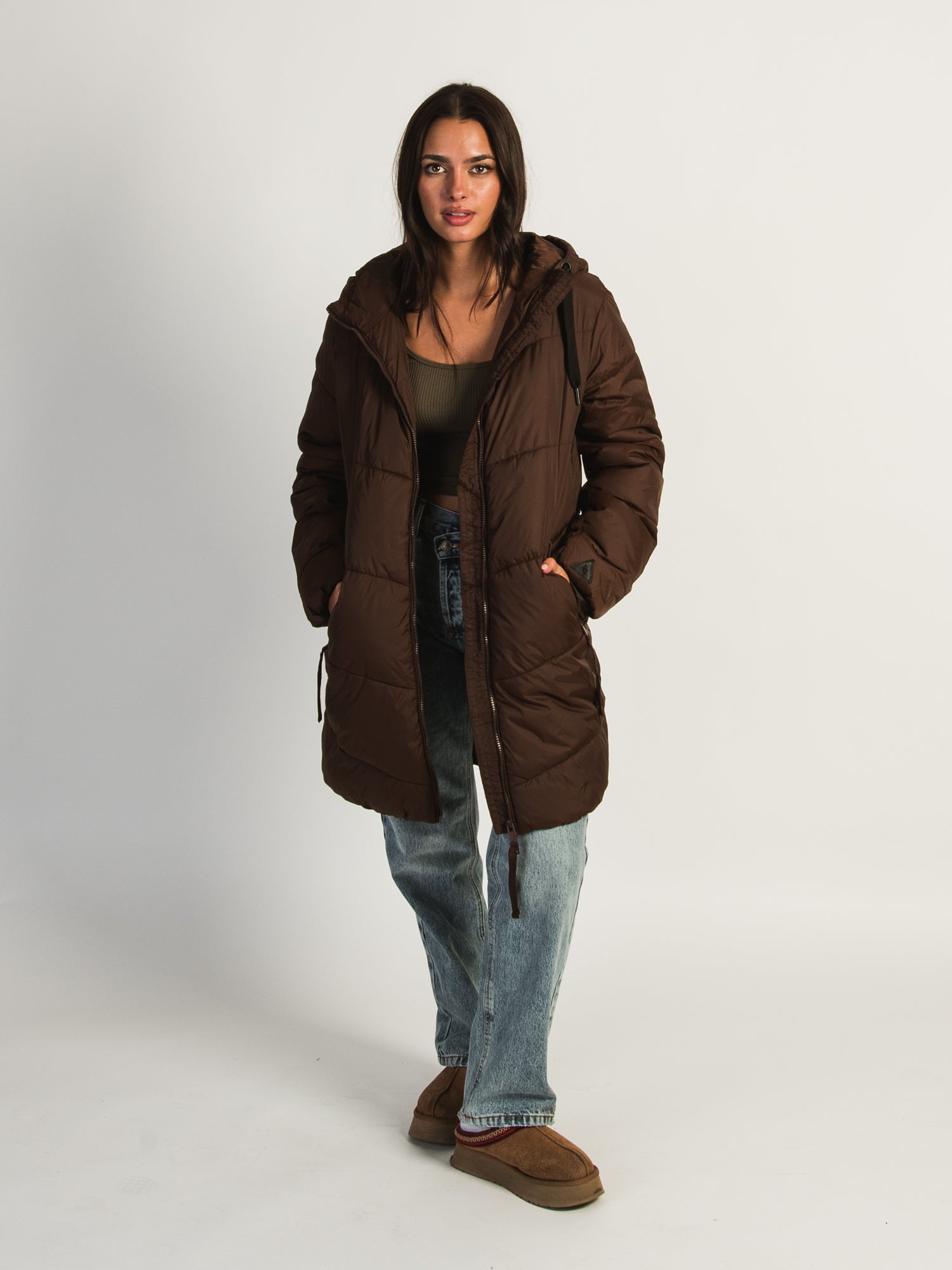 B.YOUNG Bomina Long Puffer Jacket for Women - Warm Winter Coat with Hood, Waterproof Down Jacket for Cold Weather | Perfect for Outdoor Activities, Travel & Daily Wear