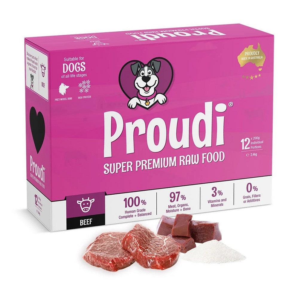 Premium Frozen Single Protein Beef Raw Dog Food - Grain-Free, All-Natural, High Protein Diet for Dogs - Perfect for Sensitive Stomachs & Allergy Relief - Ideal for Raw Feeding, Meal Prep, and Healthy Canine Nutrition