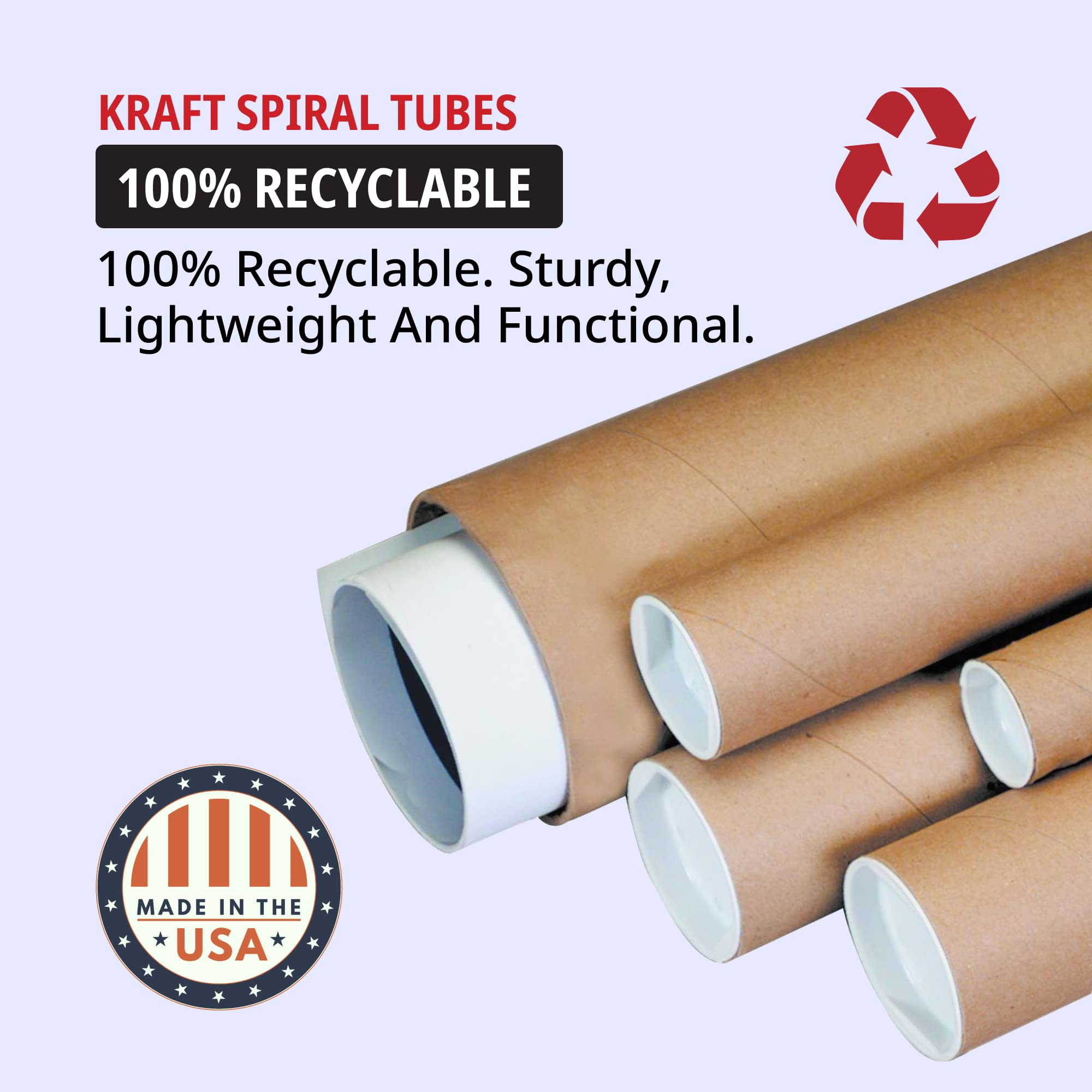 Tape Logic TLP8036KHD Heavy-Duty Jumbo Mailing Tubes 8x36 Inches - Pack of 10 Kraft Paper Shipping Tubes for Posters, Blueprints & Artwork - Secure Packaging for Mailing & Storage
